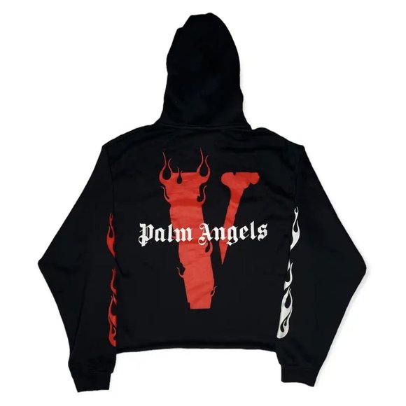 VLONE | Shirts | Vlone X Palm Angels Red White On Black Hoodie Sweatshirt |  Poshmark